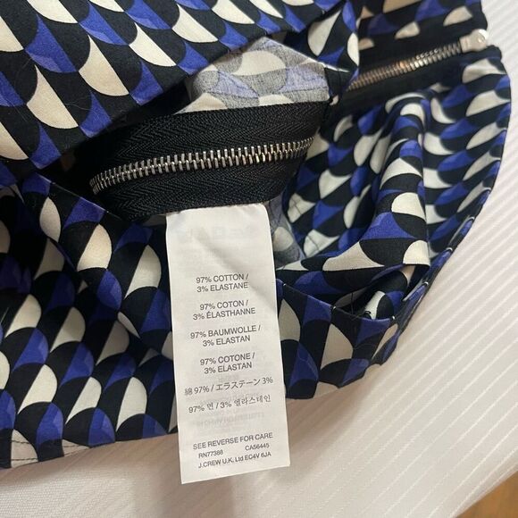 NWT J CREW Dress Women's 8 Jet Set Geo Shift Dress Retro Print Midi Purple Black - Picture 6 of 8
